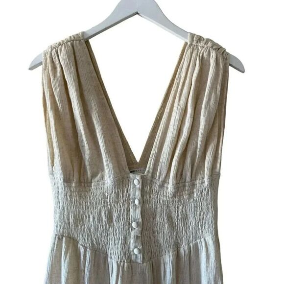 ASOS  Design Midi Dress Shirred Waist Button Front Tiered Cotton SZ 4# 2096 - Picture 9 of 11